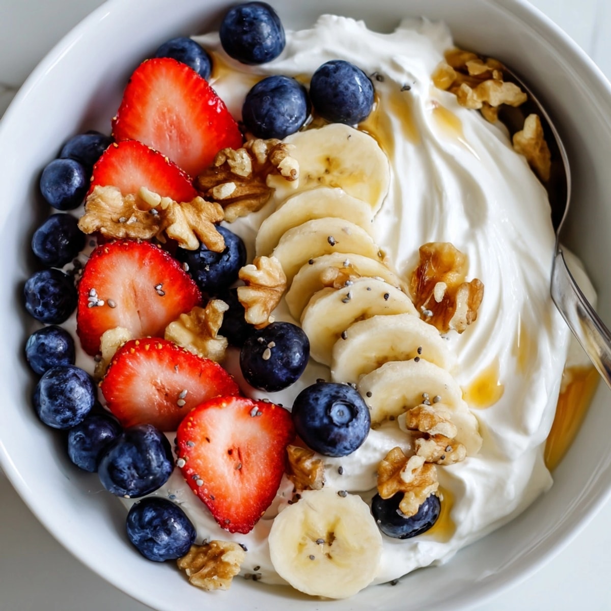 Close-up of vibrant Cottage Cheese High Protein Bowl, a quick and healthy breakfast delight.