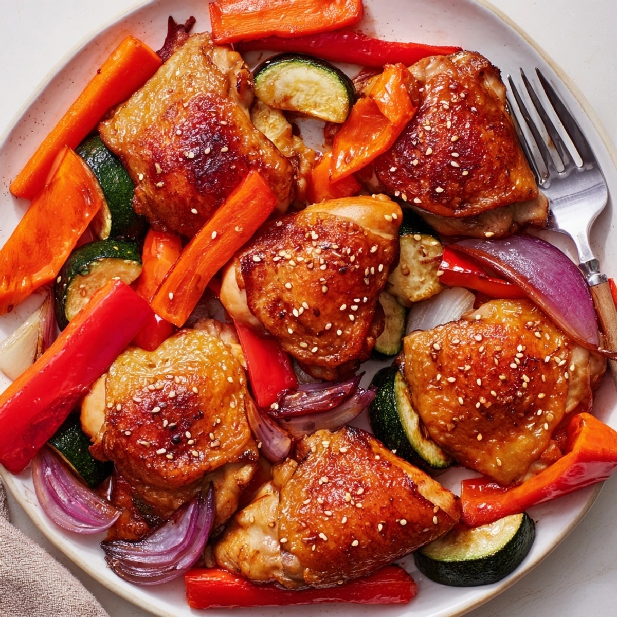 Savory Sheet Pan Miso Chicken recipe: juicy chicken and colorful veggies, oven-baked and fragrant.