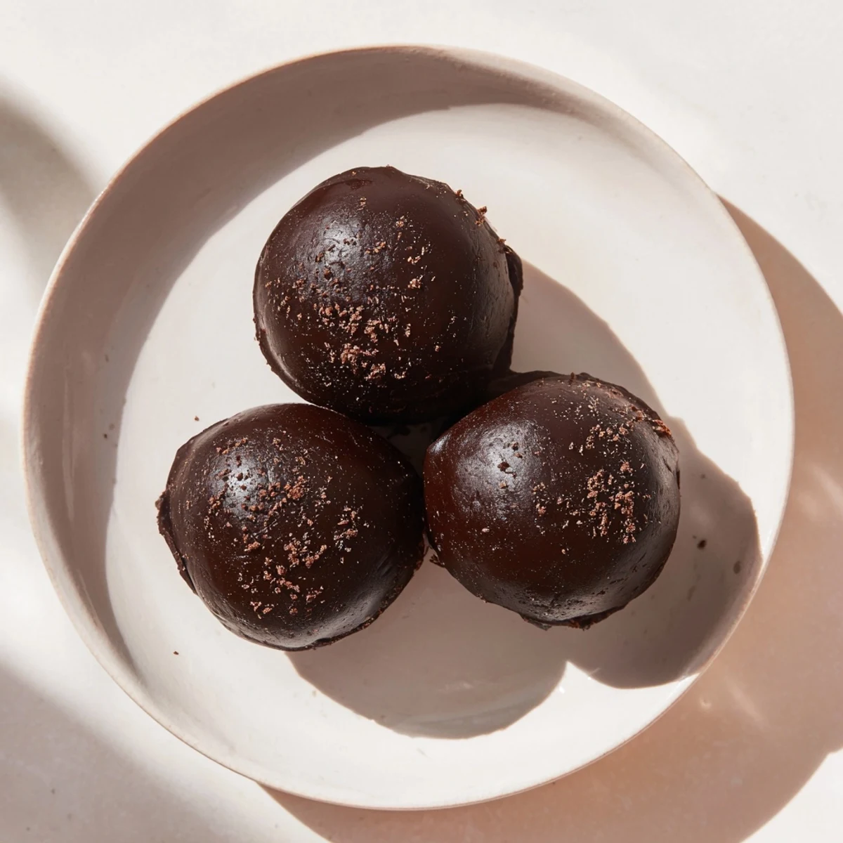 Close-up of rich chocolate truffles, revealing a smooth, melt-in-your-mouth texture for ultimate pleasure.
