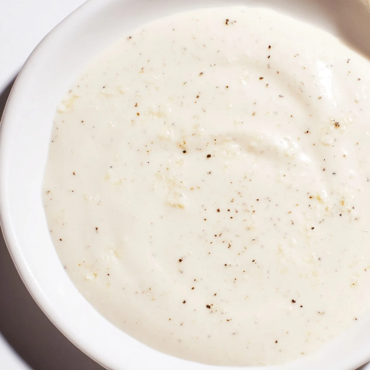 This photo presents a luscious creamy sauce shimmering, ready to coat your favorite pasta.