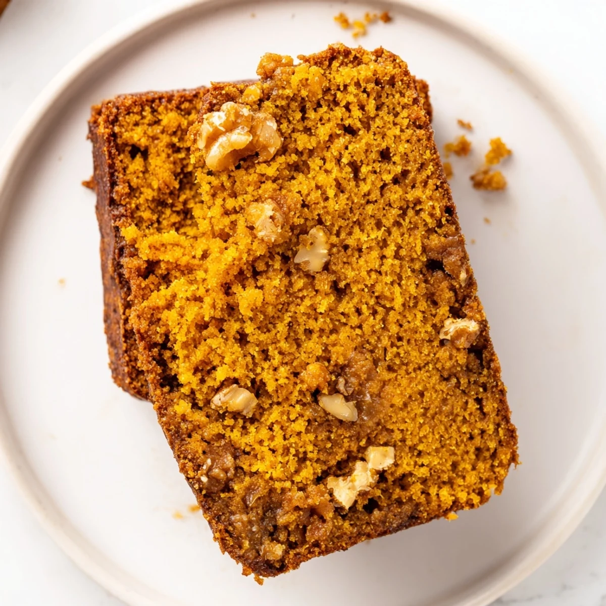 Enjoy a slice of moist, flavorful pumpkin bread – a comforting American dessert, perfect for fall.