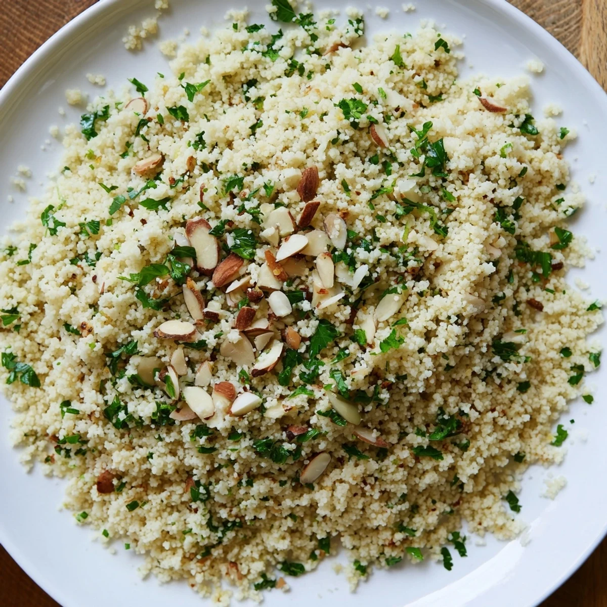 A bowl of delicious couscous, served warm, ready to be topped with your favorite ingredients.