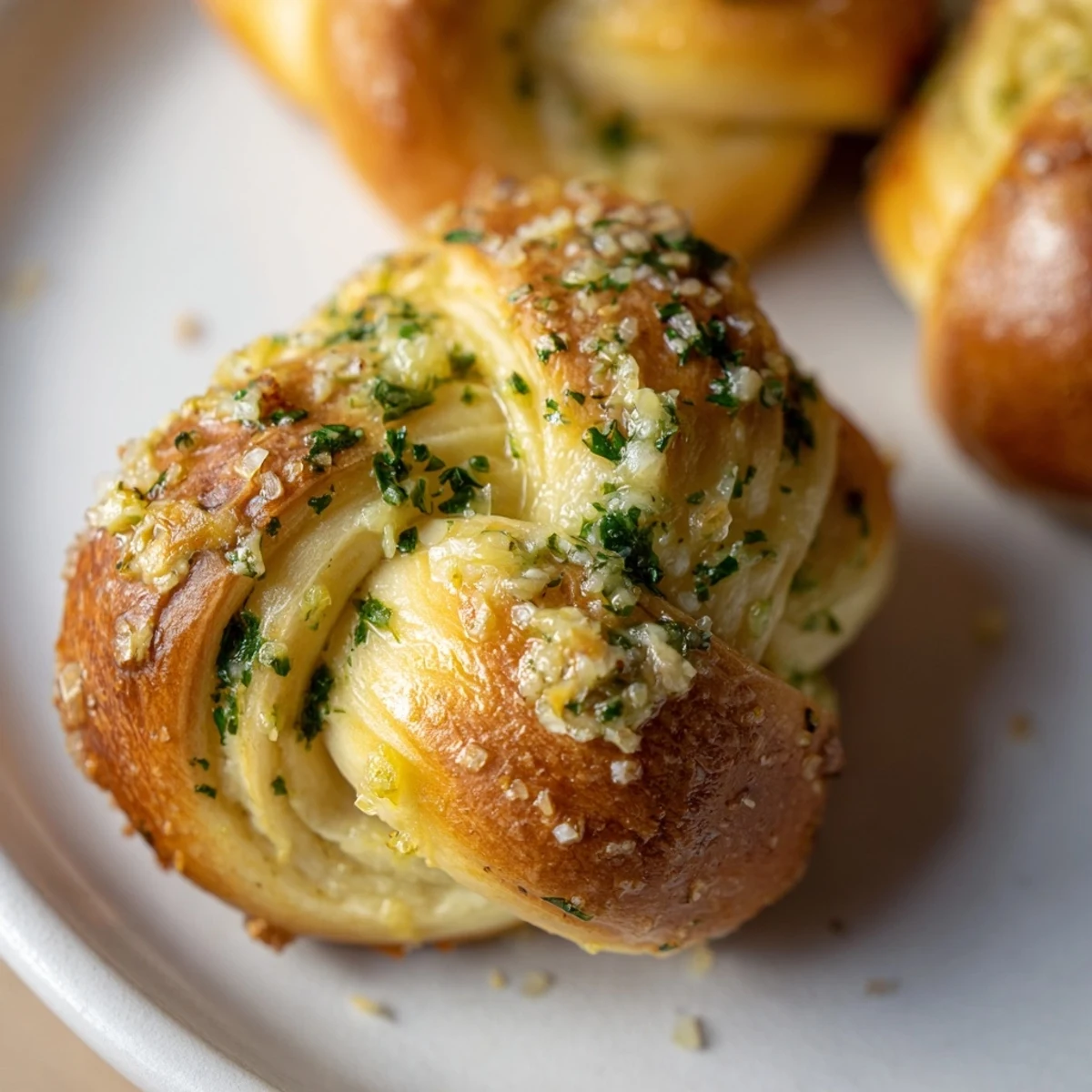 Warm, pull-apart knot Garlic, served with melted garlic butter and a sprinkle of Parmesan cheese.