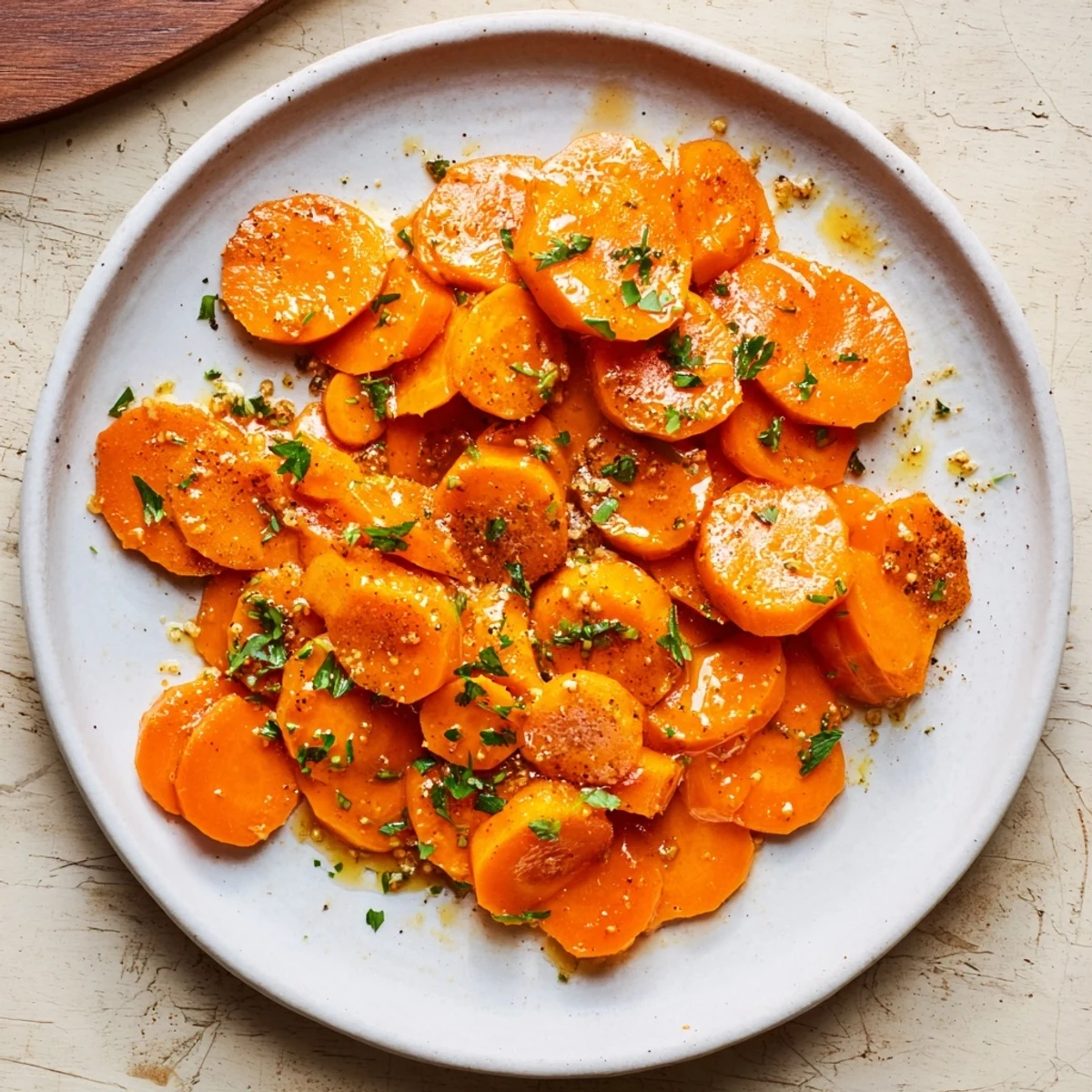 Golden glazed carrots with orange and cumin glistening from the delicious, sweet, and spiced glaze.