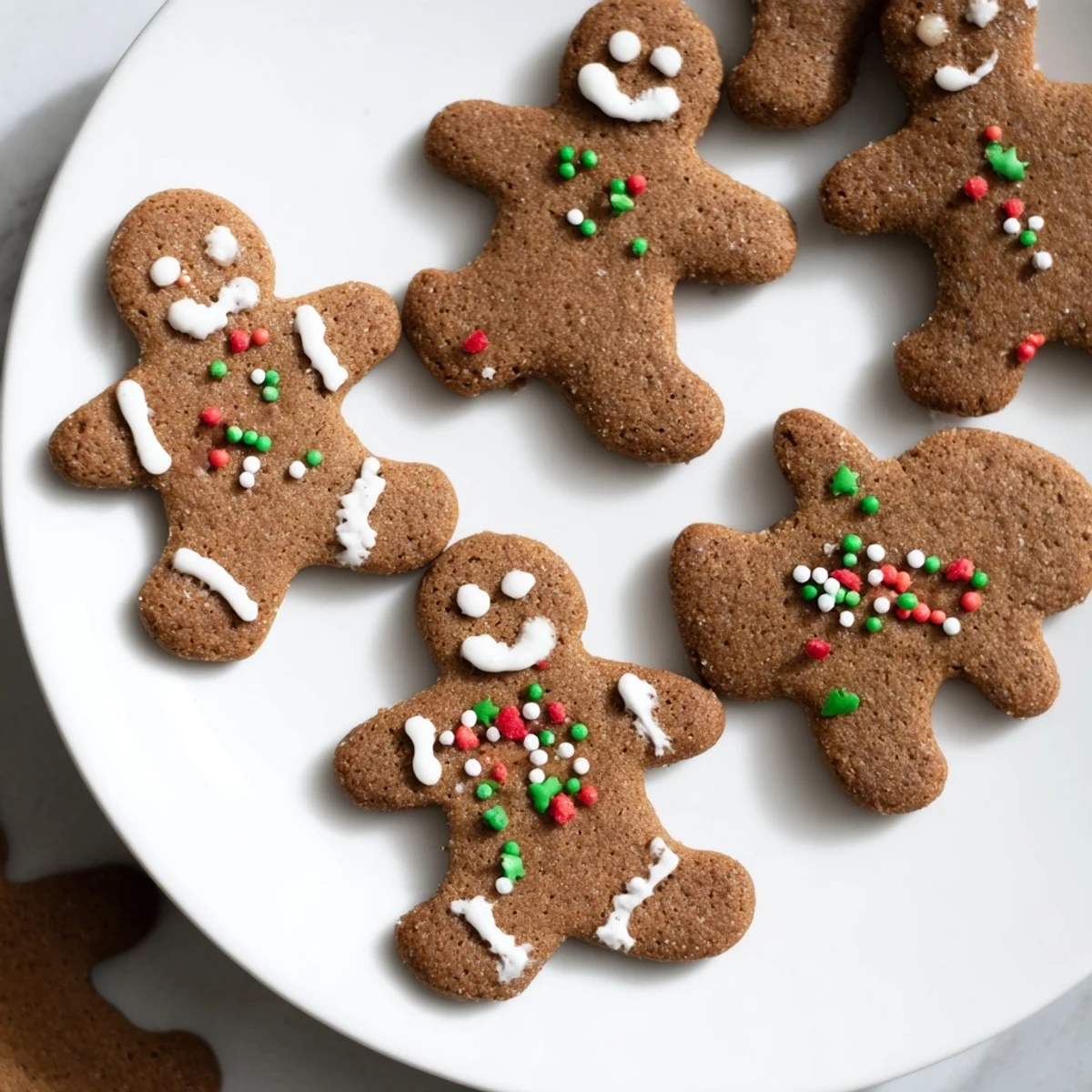 A delightful platter of homemade gingerbread men; perfect for sharing during the Christmas season.