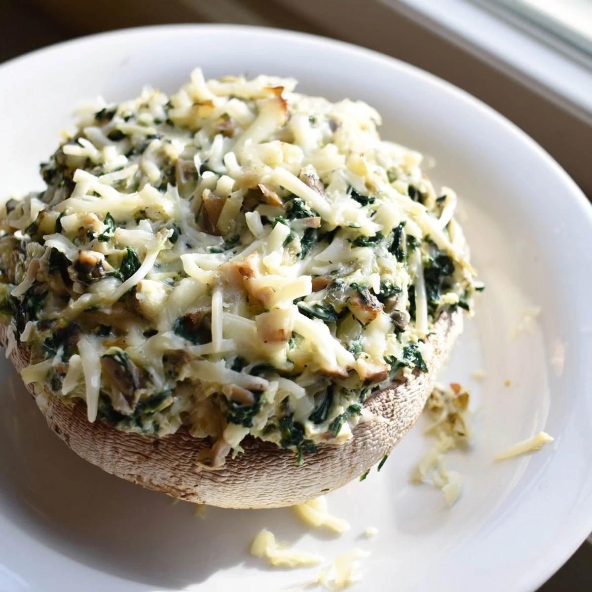 Cheesy Spinach Artichoke Mushrooms