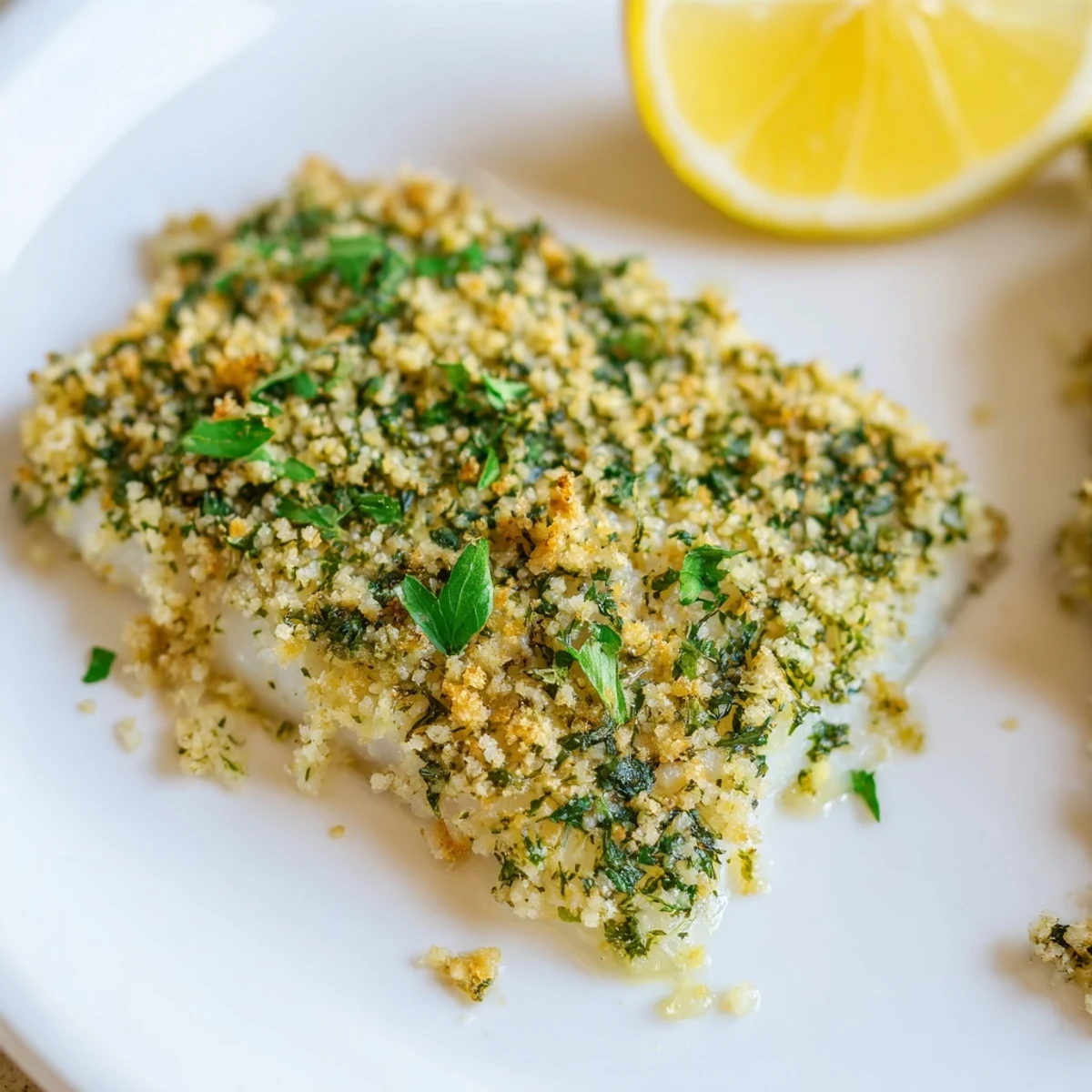 Baked Hake Lemon Herb Crust