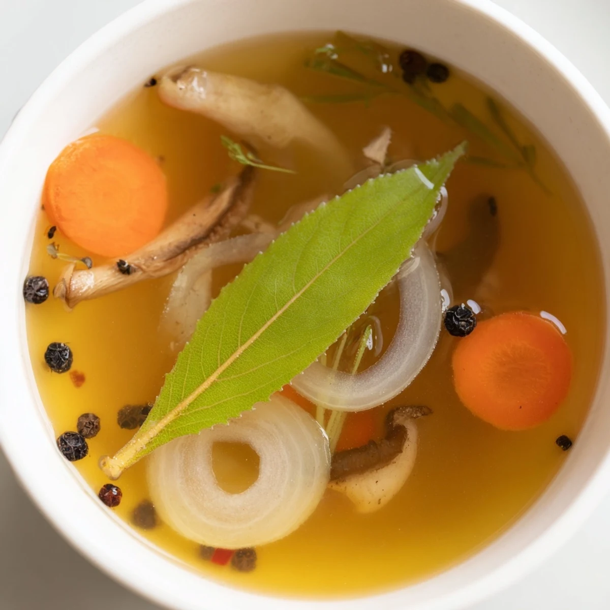 Steaming Homemade Vegetable Broth with Kitchen Scraps in a clear pot, ready to strain into jars.