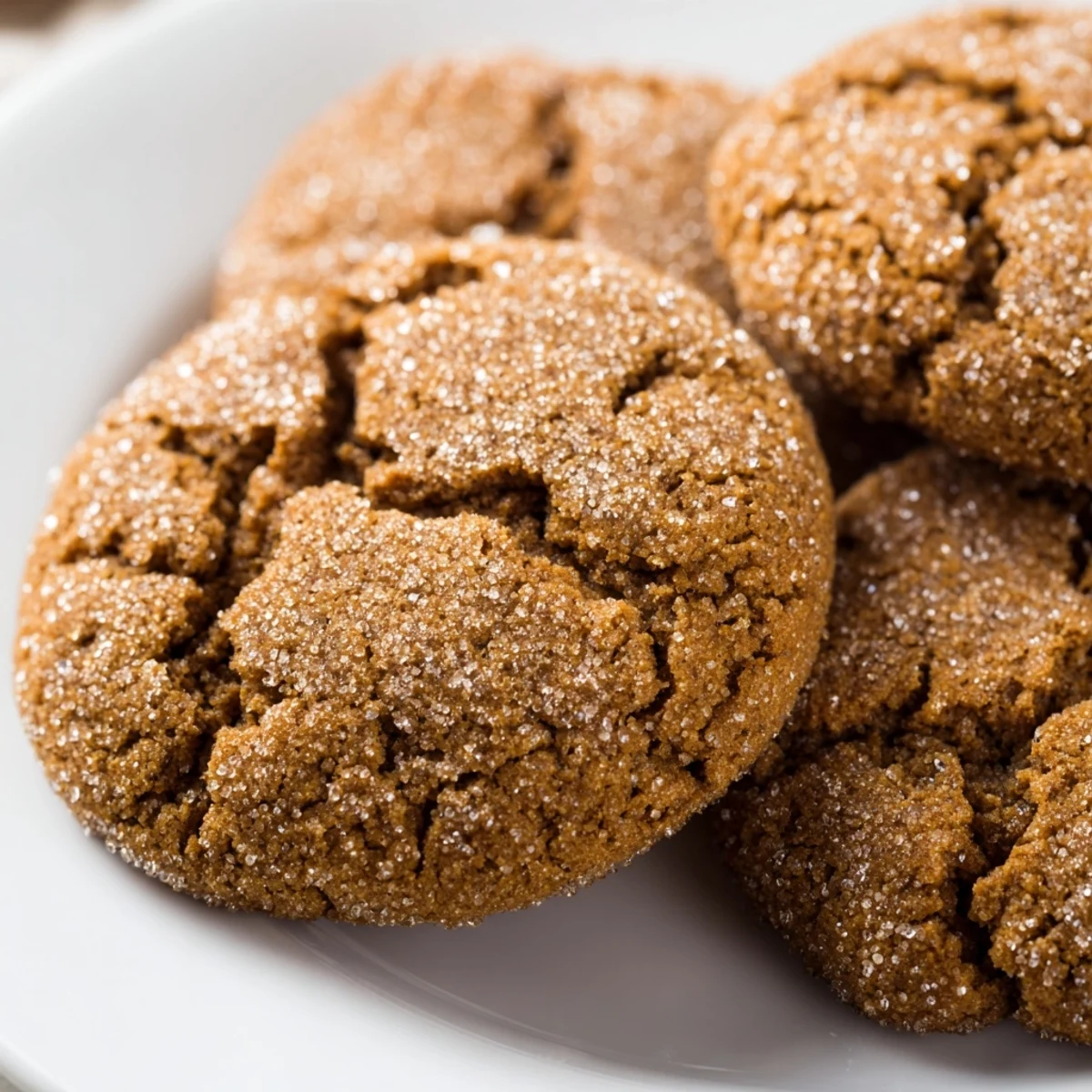 Freshly baked Soft Molasses and Ginger Cookies cooling on a wire rack with a crackled, chewy texture.