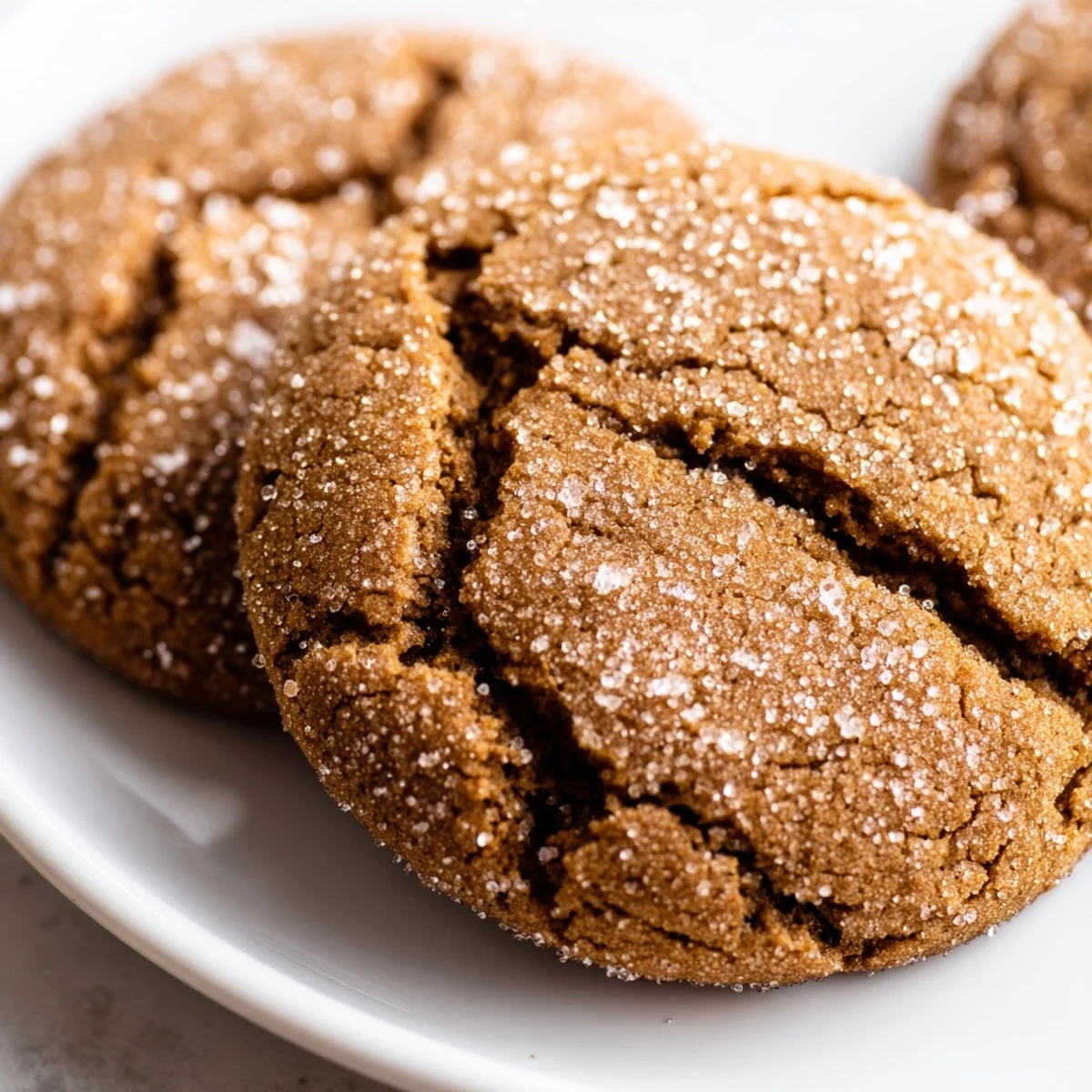 Holiday plate of Soft Molasses and Ginger Cookies paired with a cold glass of milk.