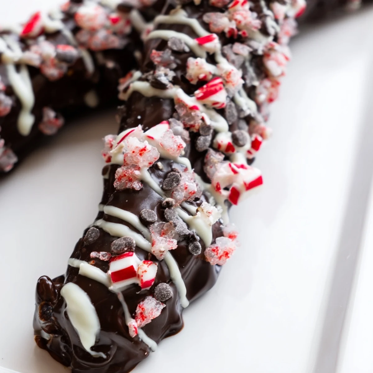 Dark Chocolate Peppermint Pretzels