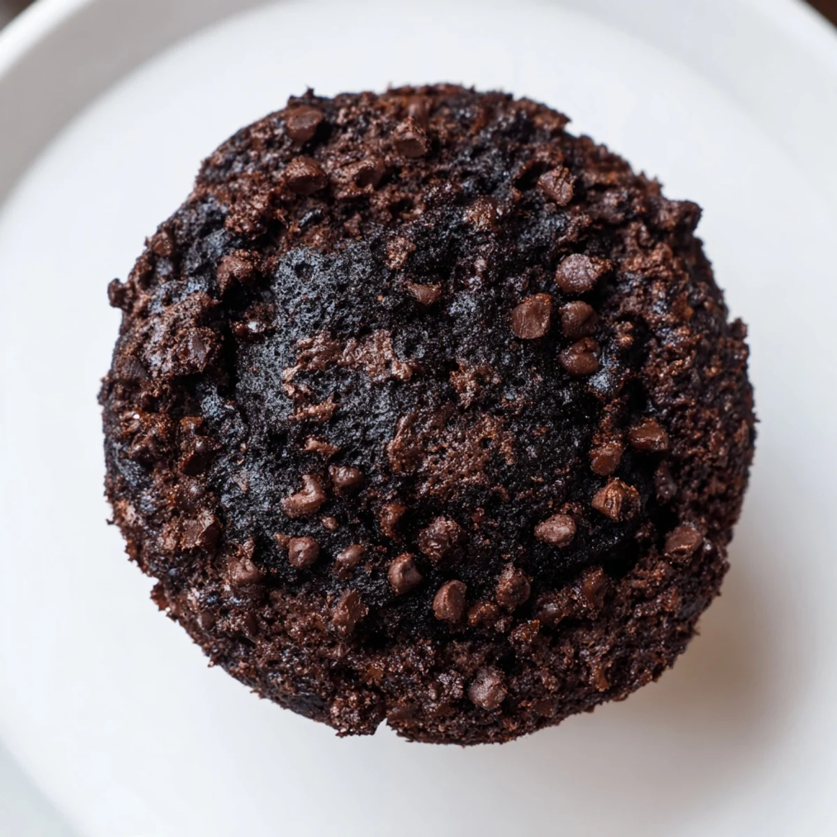 A close up of warm Chocolate Muffin tops reveals moist centers and rich cocoa crumb ready to enjoy.