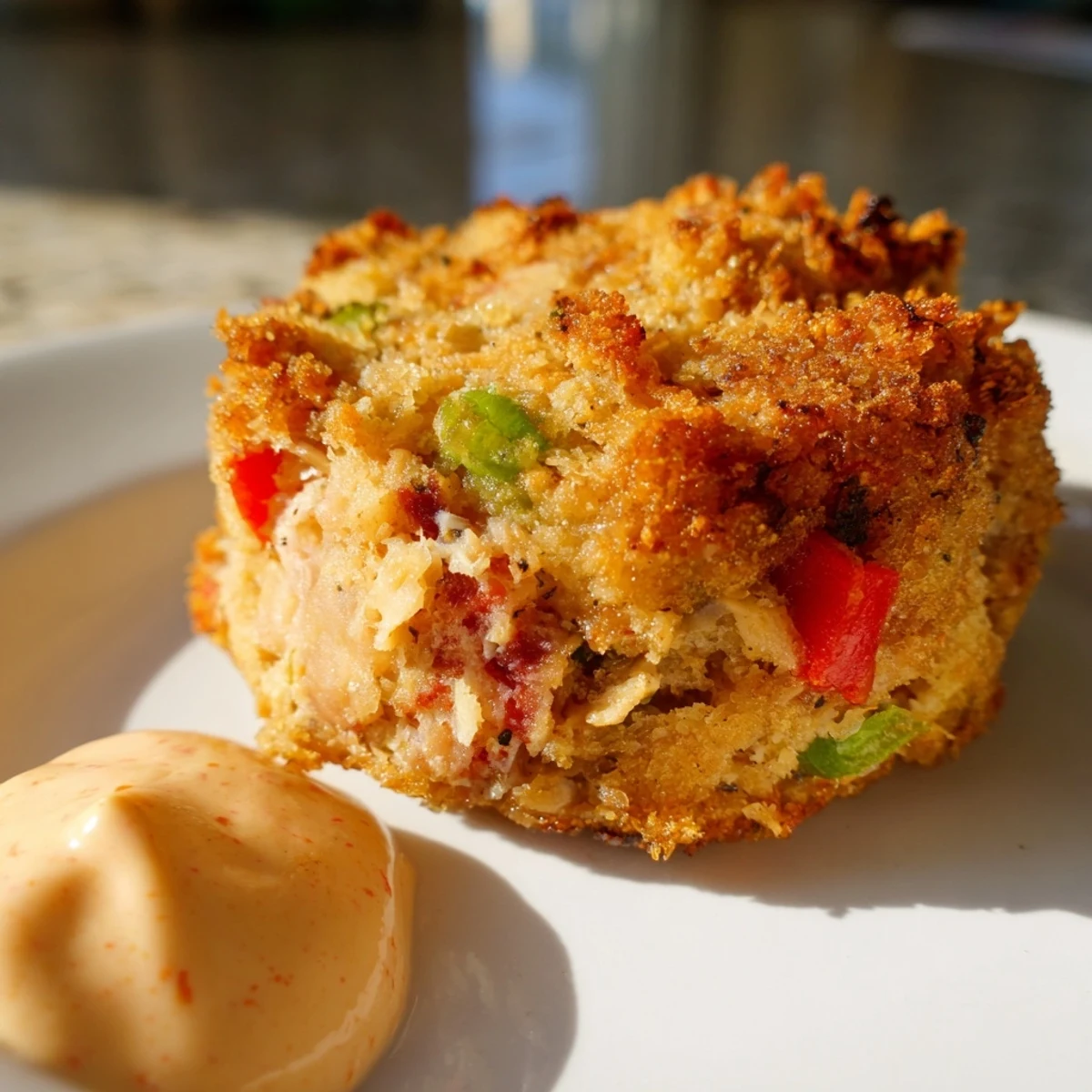 Crispy pan-fried Spicy Tuna Cakes with Sriracha Mayo served hot on a platter for a quick dinner.