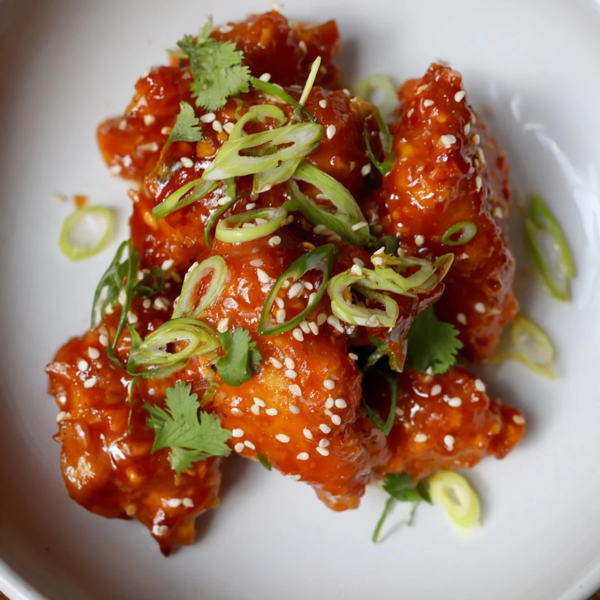 Tender chicken pieces in a vibrant Sweet and Spicy Thai Chicken glaze, served over fluffy jasmine rice for a weeknight meal.