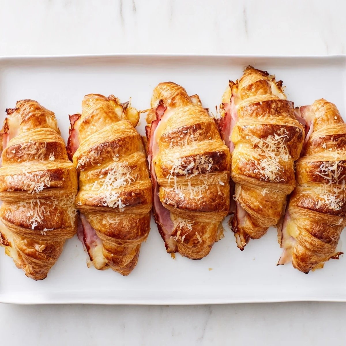 Warm Stuffed Croissants served with a side salad for a delightful brunch or snack.