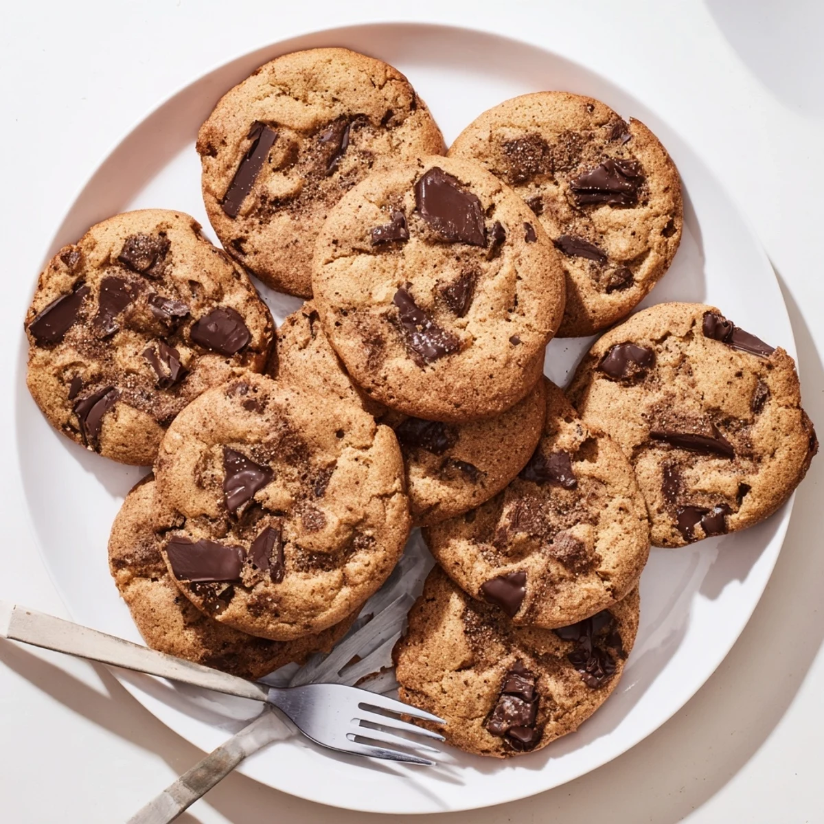Soft chewy Vietnamese cinnamon chocolate chip cookies fresh from the oven with aromatic spice visible throughout