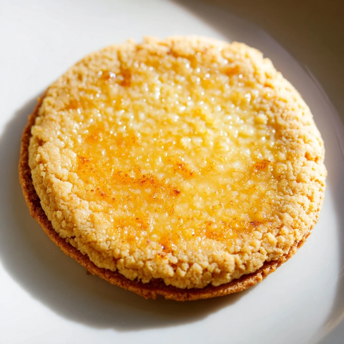Soft baked creme brulee cookies with caramelized golden tops and creamy vanilla centers