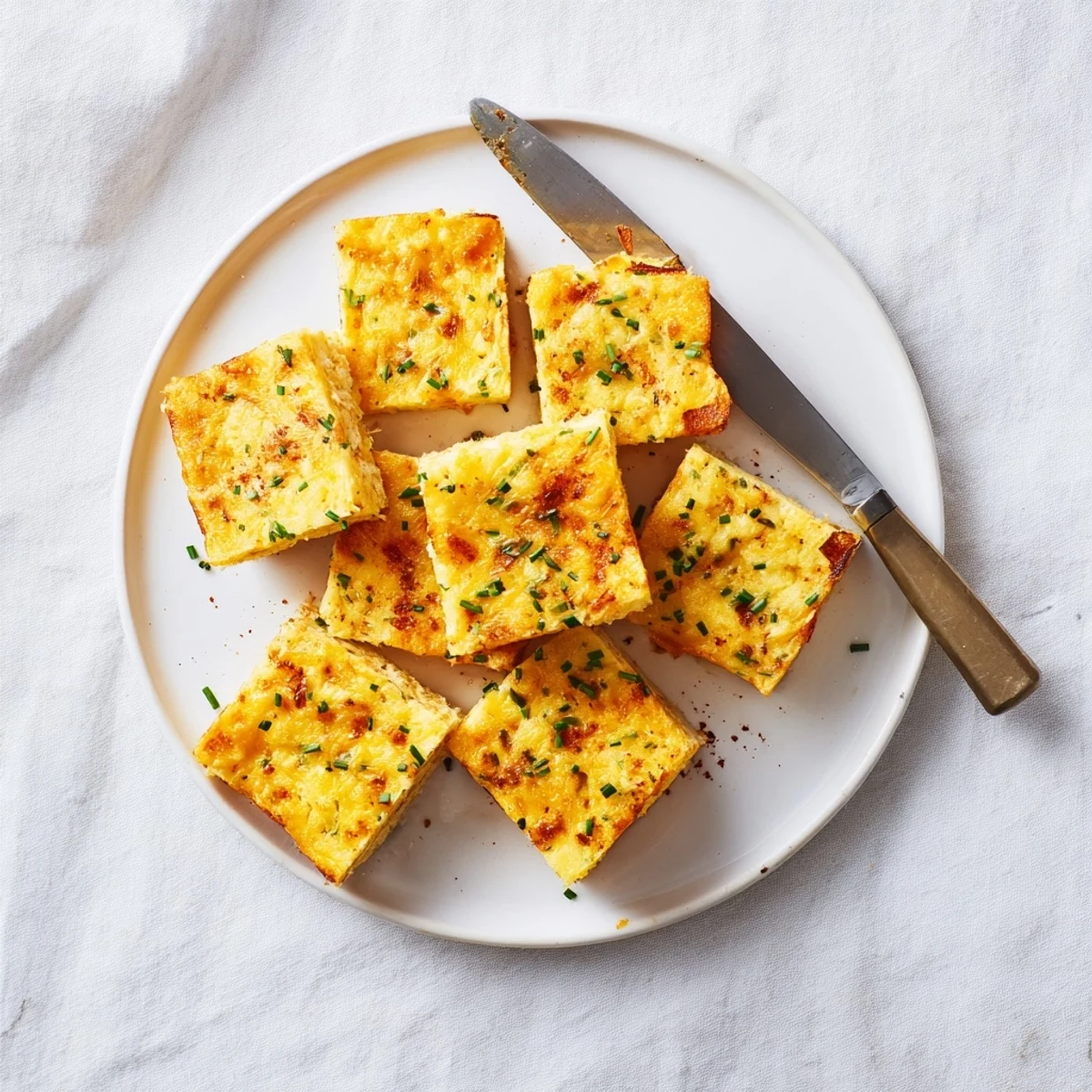 Golden baked cheddar herb cheese snacks arranged on a parchment-lined baking sheet
